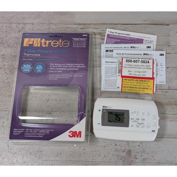 Filtrete 7 Day Programmable Thermostat 3M-22 3M22 3M - Open Box - Picture 1 of 8